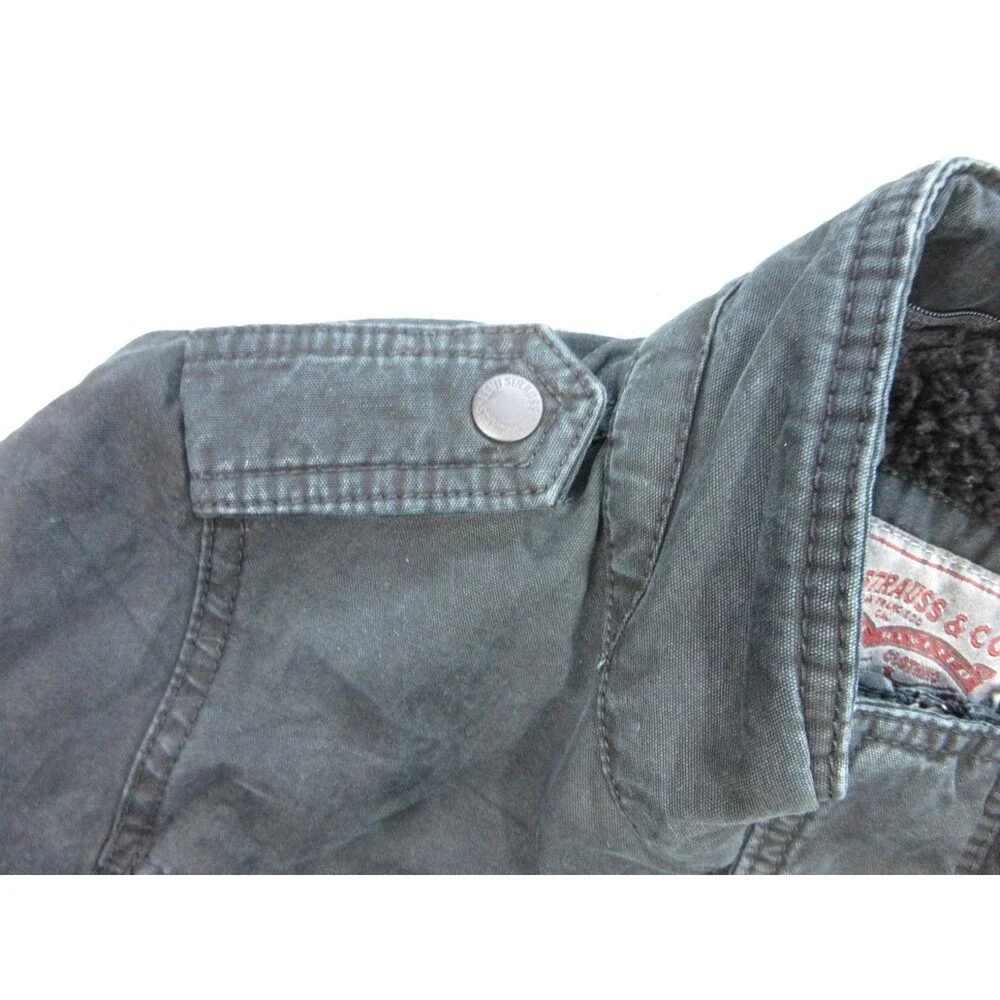 Levi’s Denim Jean Jacket Men’s Small Black Sherpa Lined Trucker Retro Y2K